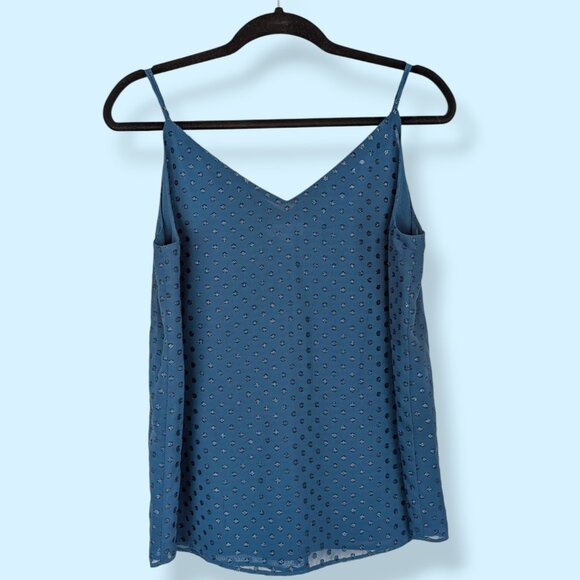 Calvin Klein Blue Metallic Flowy Top - Picture 6 of 8